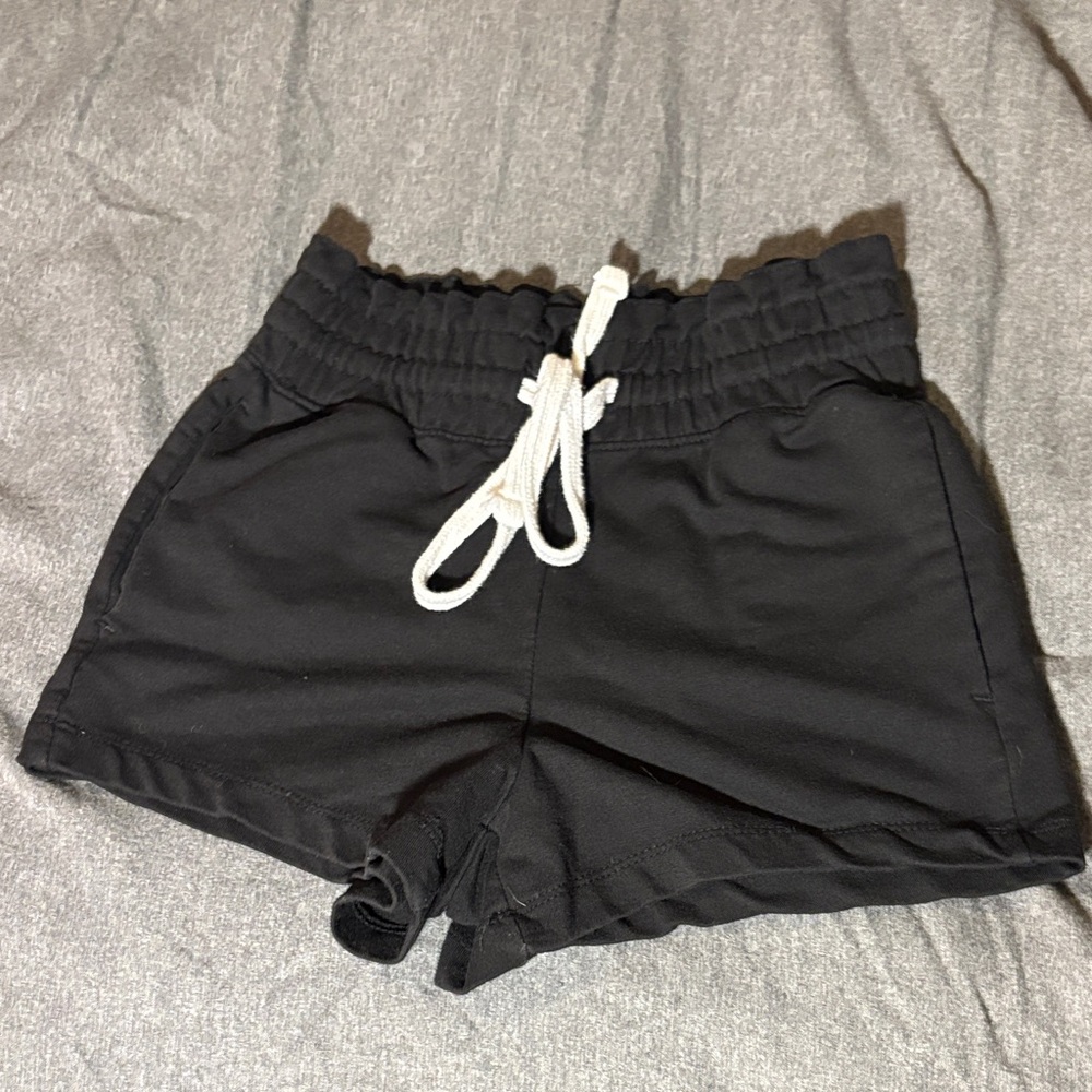 Black Women's Shorts with Drawstring